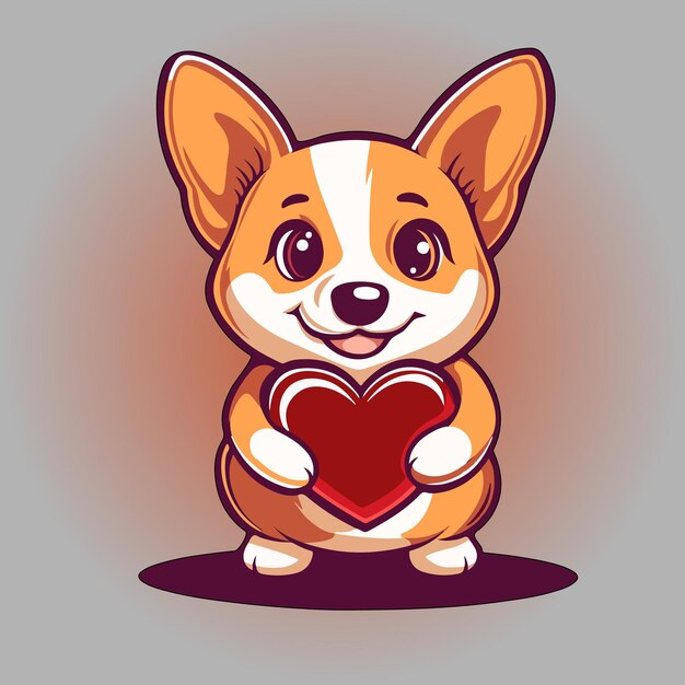 vetor de cão bonito em fundo branco