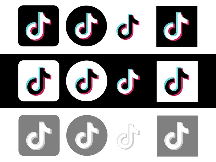 Vetor vetor de cenografia de ícones do tiktok
