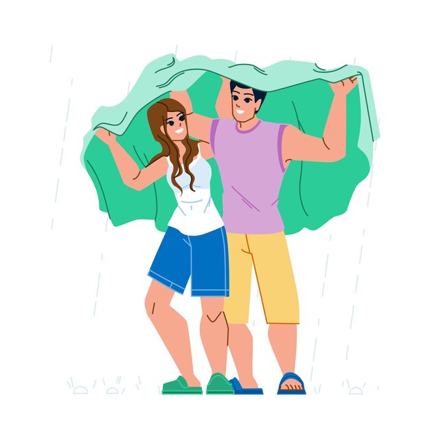 Vetor de chuva de casal