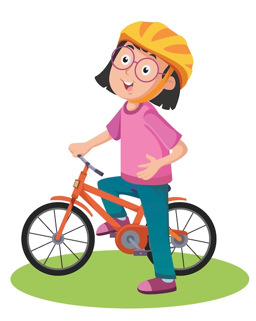 vetor de ciclismo menina
