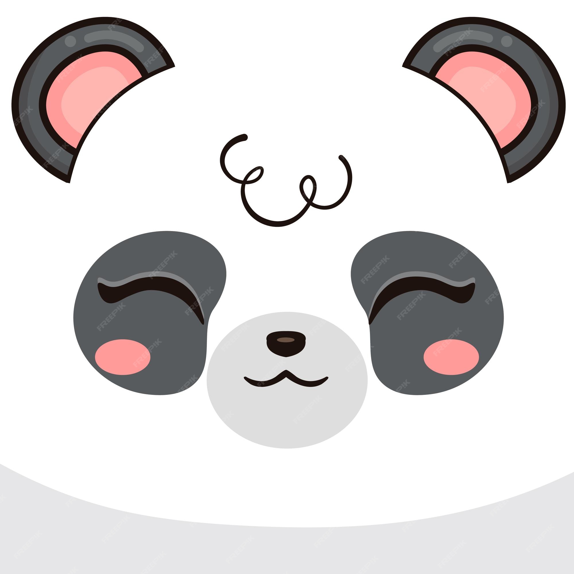 Panda fofo urso fofura, desenhos animados de panda, rosto, animais png