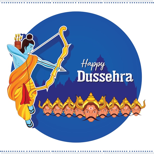 Vetor de combate dussehra ram ravan