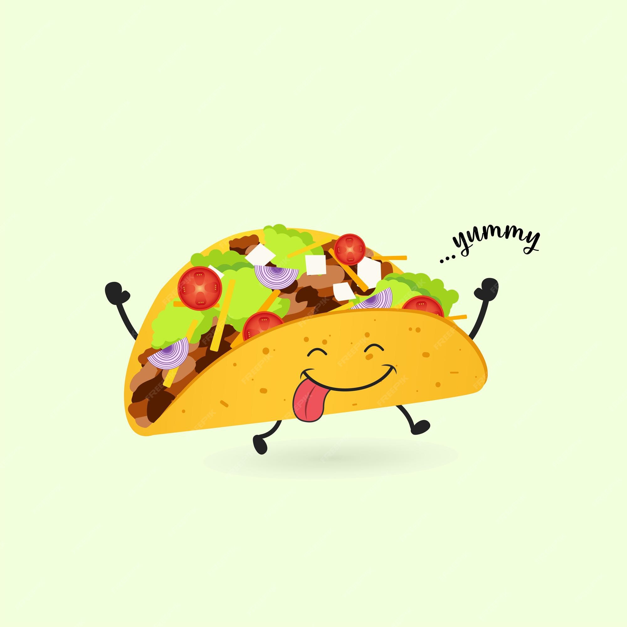 Vetores de Rápido Comida Padrão Com O Taco Mão Desenhar