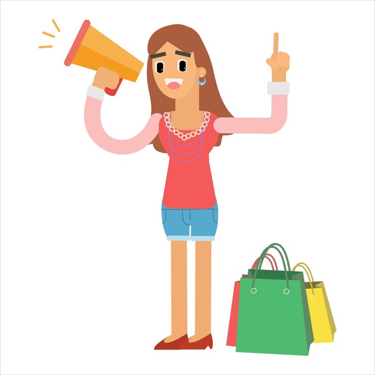 Vetor vetor de compras de mulher