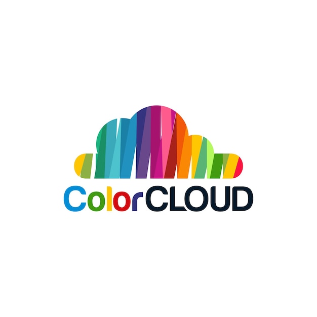 Vetor de conceito de design abstrato nuvem colorida logotipo