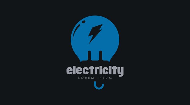 Vetor vetor de conceito de design de logotipo de eletricidade. vetor de modelo de logotipo eletrônico.