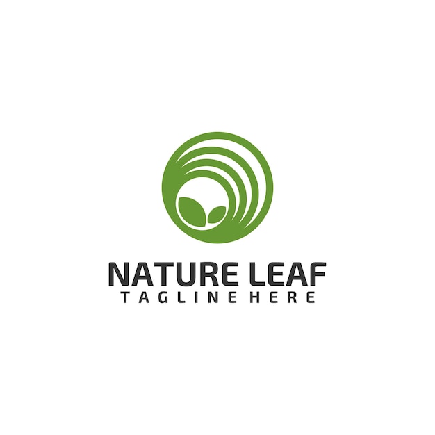 Vetor de conceito de design de logotipo de folha de natureza isolado em fundo branco