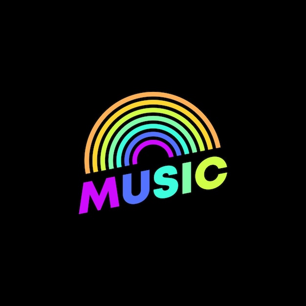 Vetor de conceito de design de logotipo de música