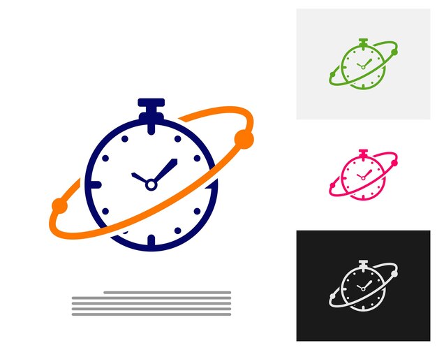 Vetor de conceito de design de logotipo de relógio Modelo de logotipo de gerenciamento de tempo Ícone de conceito isolado no símbolo de vetor de fundo branco