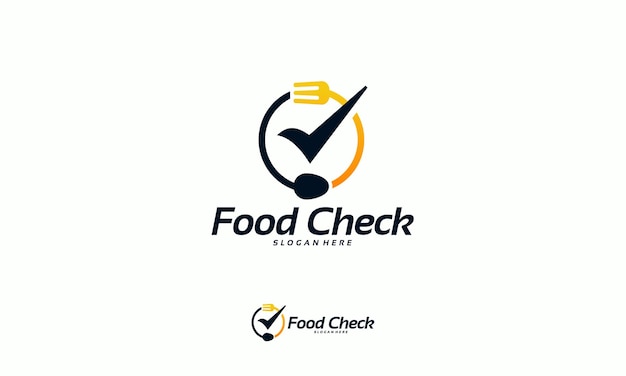 Vetor de conceito de design de logotipo Food Check, modelo de design de logotipo Safe Food