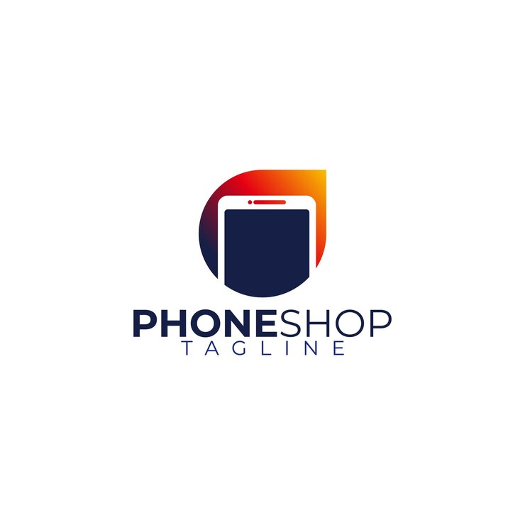 Vetor vetor de conceito de ícone de logotipo de loja de telefone isolado
