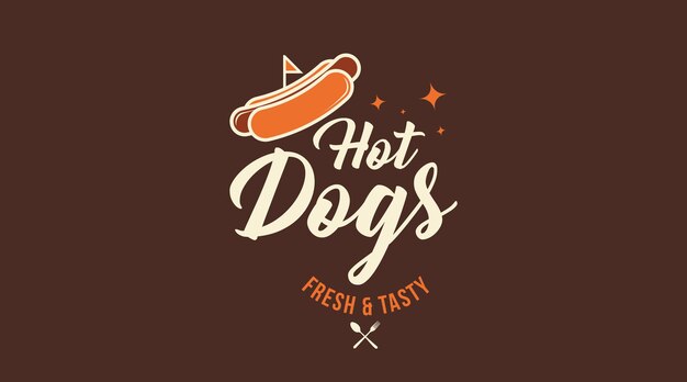 Vetor de conceito de logotipo de cachorros-quentes. modelo de logotipo de fast food