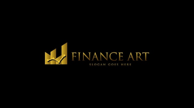 Vetor vetor de conceito de logotipo de negócios e finanças isolado em fundo preto