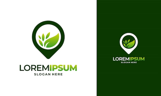 Vetor de conceito de projetos de logotipo de nature point logotipo de agricultura