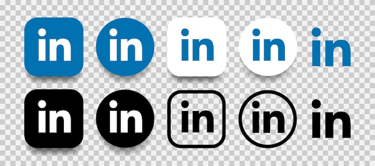 Vetor vetor de conjunto de logotipos do linkedin