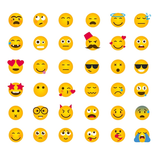 Vetor vetor de conjunto de mega emoji