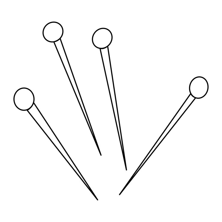 Vetor vetor de contorno de quatro pinos no fundo branco