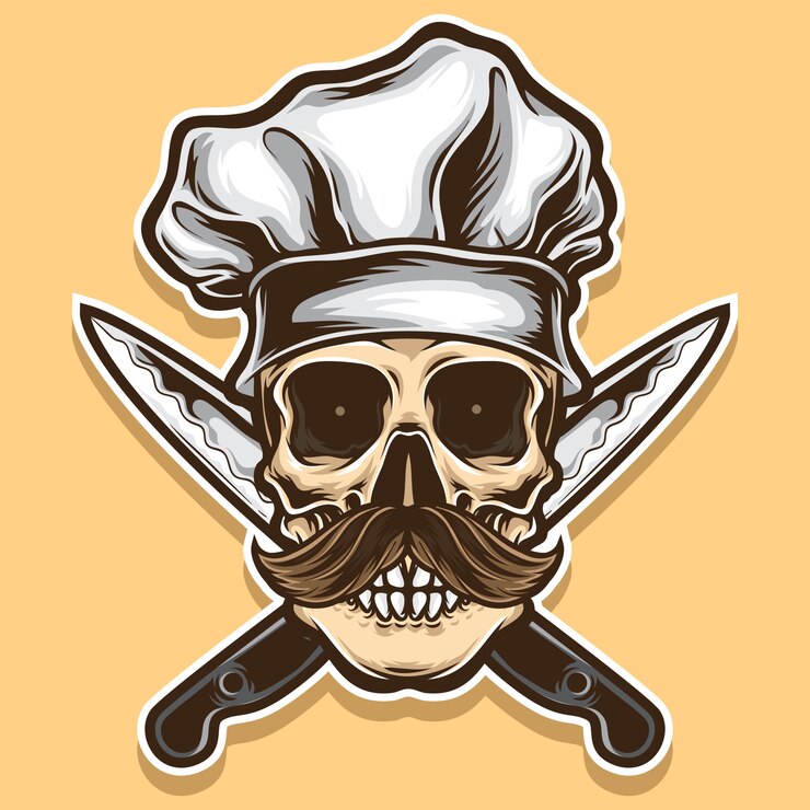 Vetor vetor de crânio de chef