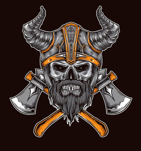 vetor de crânio viking