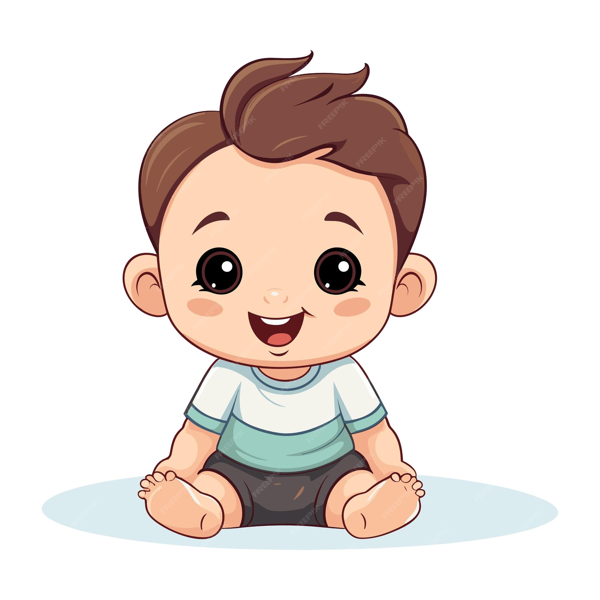 Desenho Animado Sorrindo Bebê Bebê Ilustração do Vetor