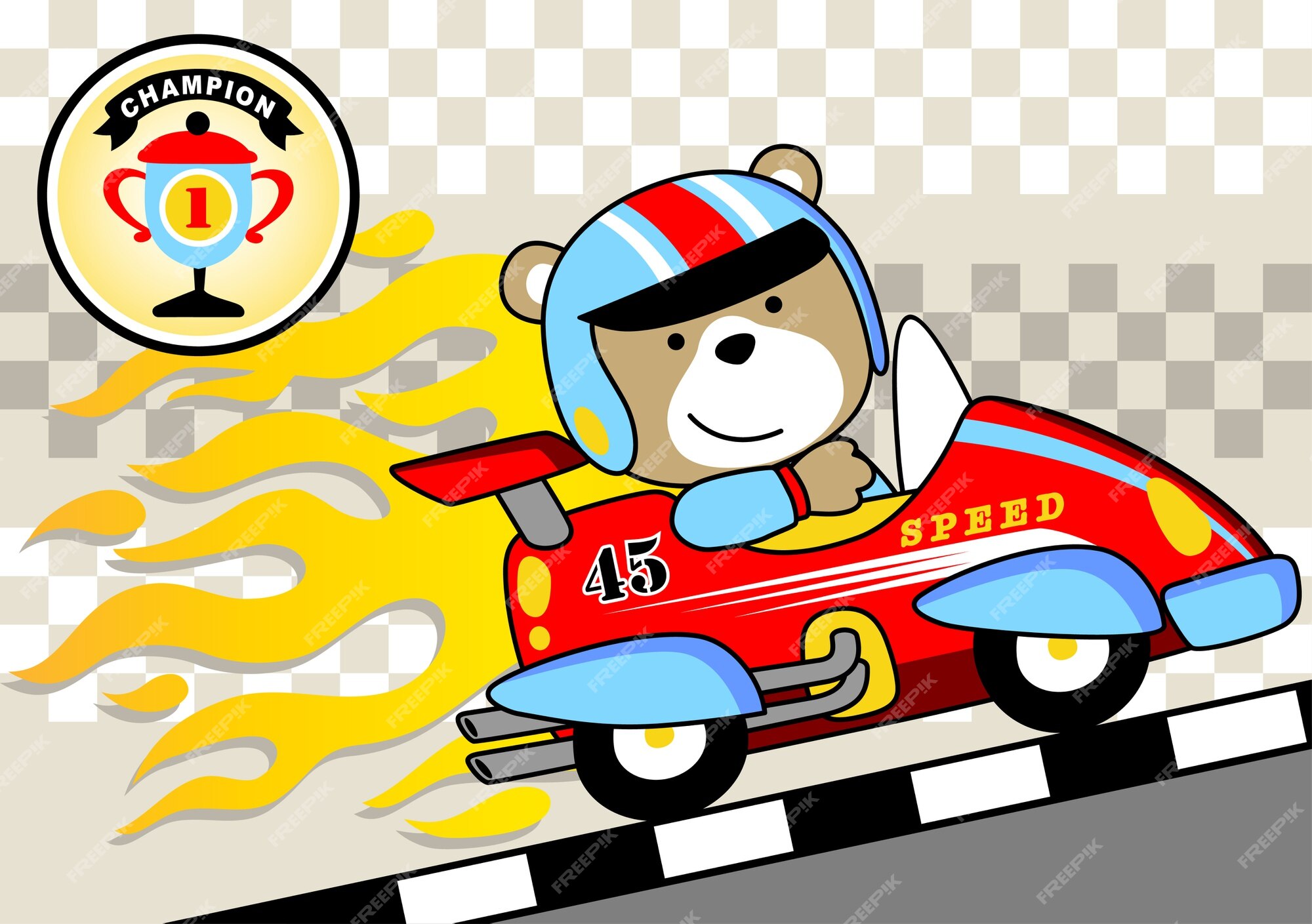 Mascote De Carro De Corrida De Fórmula Sorridente De Desenho Animado  Ilustração do Vetor - Ilustração de campeonato, pequeno: 235213202