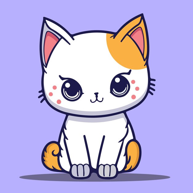 vetor de desenhos animados de gatinho de gato fofo 13266921 Vetor