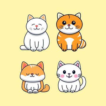 vetor de desenhos animados de gatinho de gato fofo 13266921 Vetor