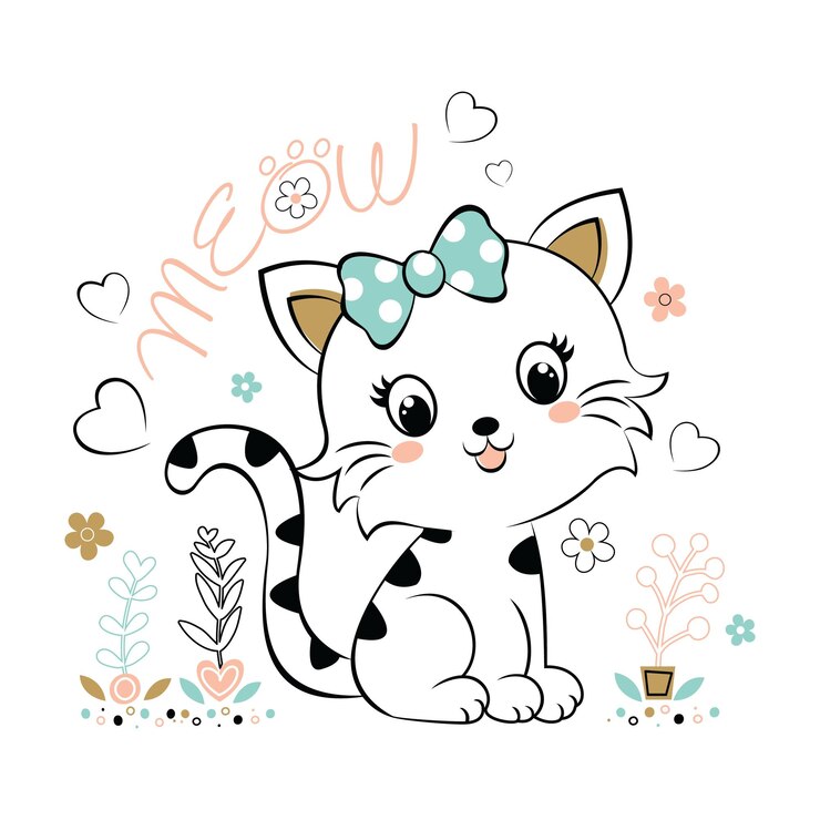 vetor de desenho animado de gato fofo