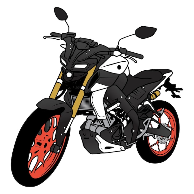 Vetor de desenho animado de motocicleta naked bike