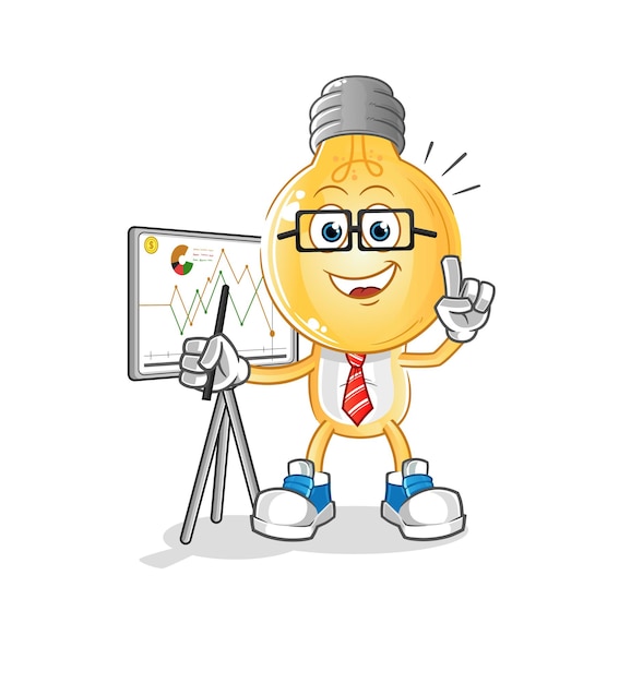 Vetor de desenho animado de personagem de marketing de cabeça de lâmpada