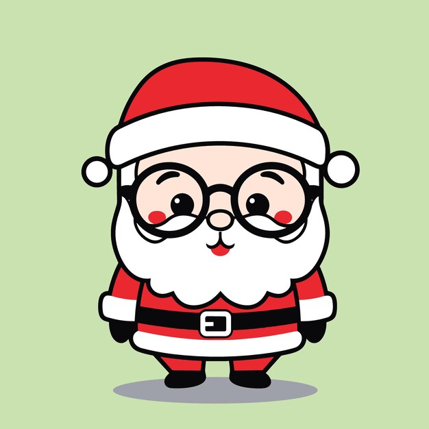 Papai Noel desenhos animados kawaii imagem vetorial de