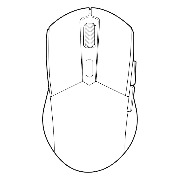 Vetor vetor de desenho de esboço de mouse de computador mouse de computador em um estilo de esboço vetor de esboço de modelo de treinamento de mouse de computador ilustração