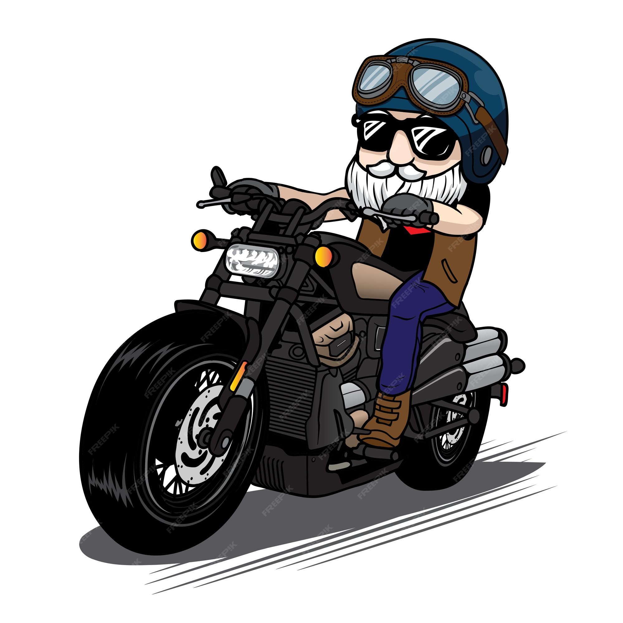 desenhos animados de crânios de motociclistas. 9007166 Vetor no Vecteezy