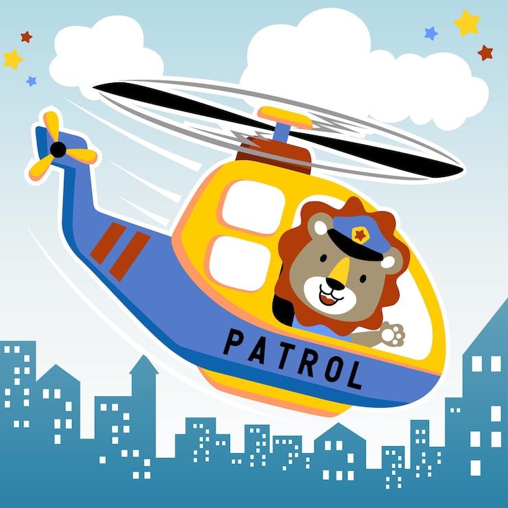 Vetor vetor de desenhos animados de patrulha aérea