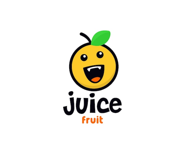 Vetor de desenhos animados do logotipo de suco de laranja