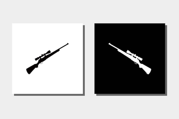 Vetor de design de arma de caça silhueta rifle sniper