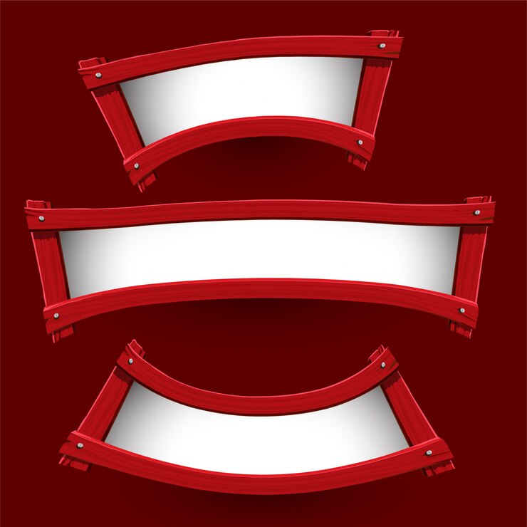 Vetor vetor de design de bandeira de madeira vermelha