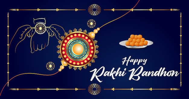 Vetor vetor de design de banner horizontal feliz raksha bandhan