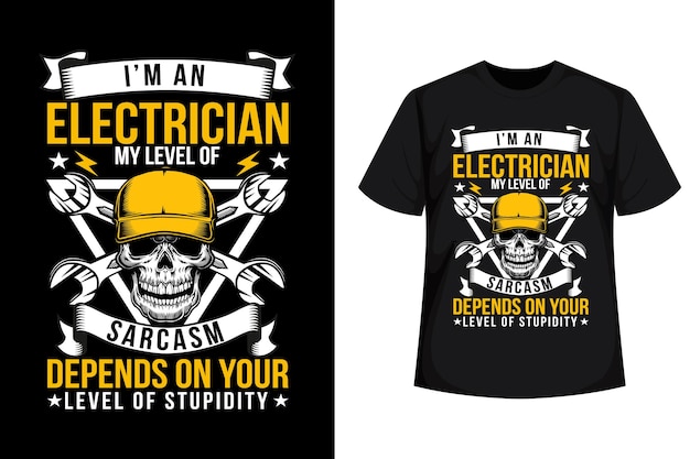 Vetor vetor de design de camiseta de eletricista