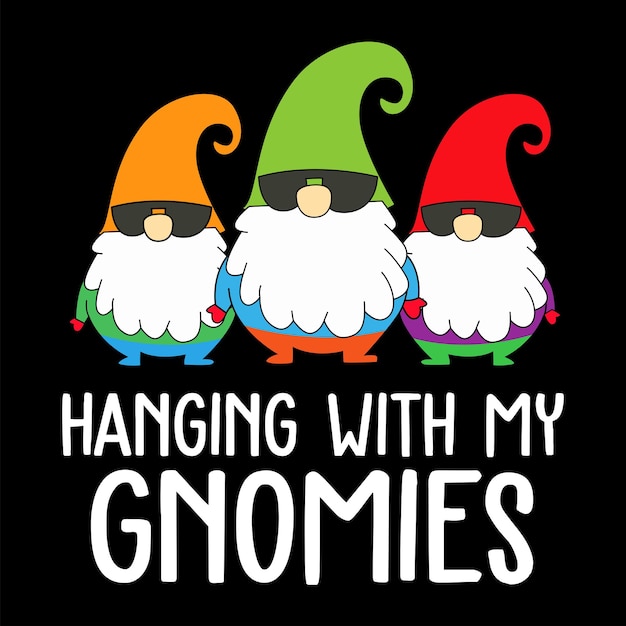 Vetor vetor de design de camiseta de gnomos