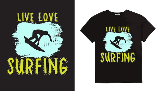 Vetor de design de camiseta de surfe