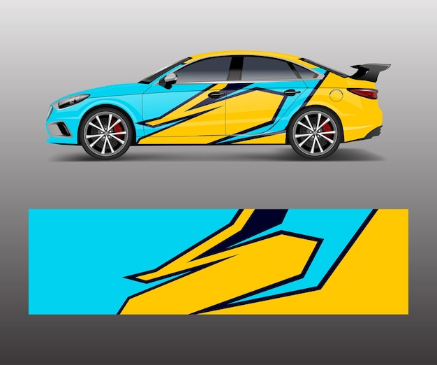 Vetor vetor de design de decalque de envoltório de carro projetos de corrida abstratos gráficos para vetor de design de modelo de aventura de corrida de veículo