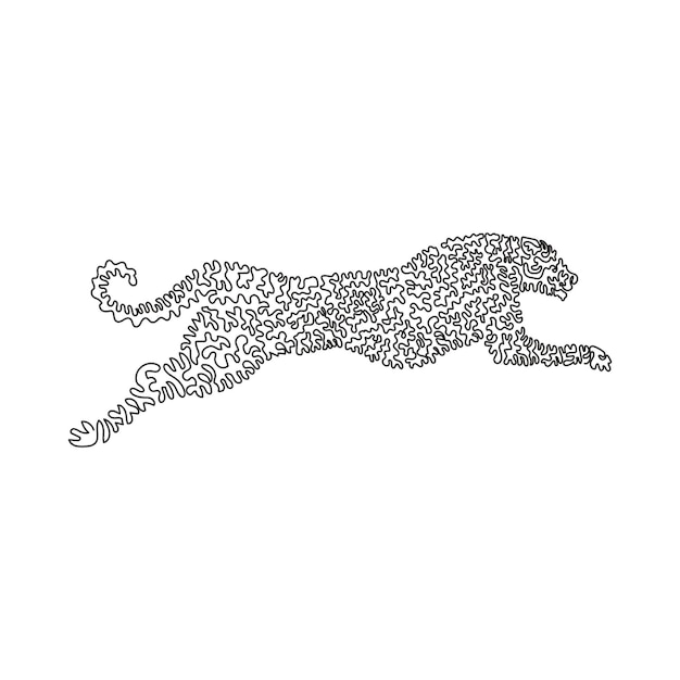 Vetor de design de desenho de linha contínua de chita feroz para ícone, símbolo, logotipo da empresa, arte de parede