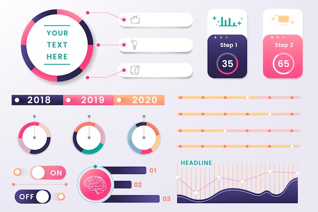 Vetor de design de elemento colorido infográfico