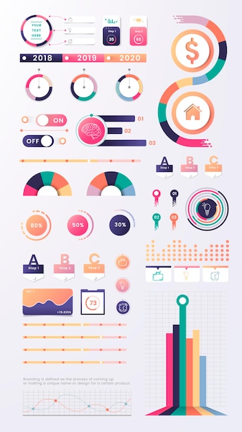 Vetor de design de elemento colorido infográfico