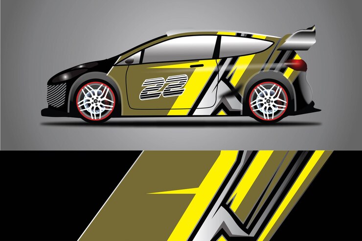 Vetor vetor de design de embalagem de decalque de carro