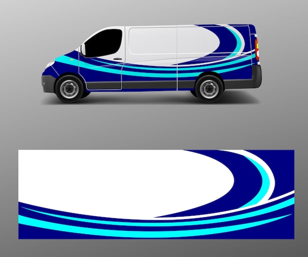 Vetor vetor de design de envoltório de decalque de van para a marca da empresa decalque de envoltório gráfico e vetor de modelo de adesivo