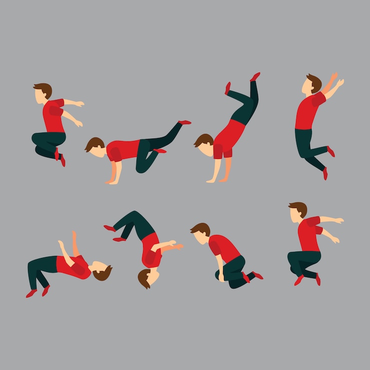 Vetor vetor de design de esporte parkour