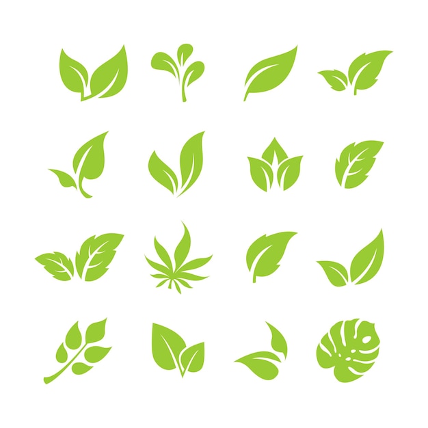 Vetor vetor de design de folha plana verde simples o conceito de preservação da floresta usando produtos naturais
