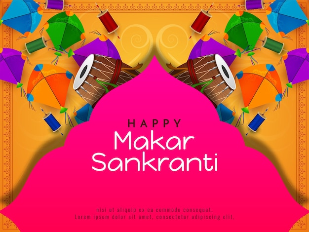 Vetor de design de fundo tradicional festival indiano makar sankranti